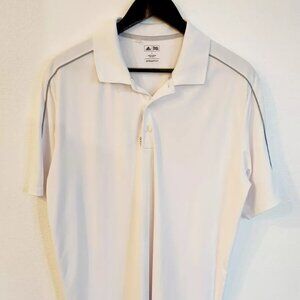 ADIDAS Golf Nylon Polo Shirt Logo TShirt Men's Sz L